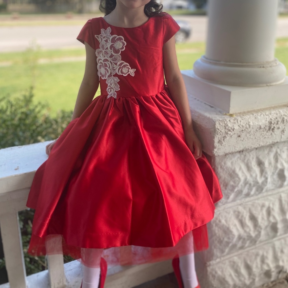 Janie and Jack Red Satin Dress size 6